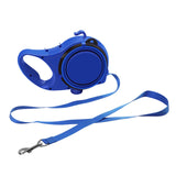 Maxbell Retractable Dog Leash 1.2M Durable Nylon Tape with Pet Food Bowl Outdoor Blue