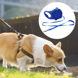 Maxbell Retractable Dog Leash 1.2M Durable Nylon Tape with Pet Food Bowl Outdoor Blue