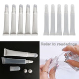 Maxbell 5x 10ml Plastic Empty Tubes Refillable Toiletry Lotion Containers White Tube