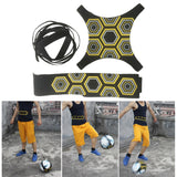 Maxbell Football Kick Trainer Soccer Child Training Practice Adjustable Waist Belt Collar Hexagon Print