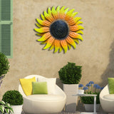 Maxbell Metal Wall Hanging Floral 3D Garden Fence Art for Indoor Outdoors Sun flower