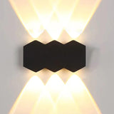 Maxbell Contemporary Wall Light Outdoor up/Down Lamp Yard IP65  6W Rhombus 6 heads