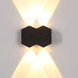 Maxbell Contemporary Wall Light Outdoor up/Down Lamp Yard IP65  4W Rhombus 4 heads