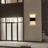 Maxbell Contemporary Wall Light Outdoor up/Down Lamp Yard IP65  4W Rhombus 4 heads