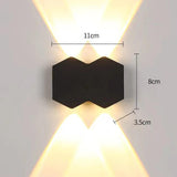 Maxbell Contemporary Wall Light Outdoor up/Down Lamp Yard IP65  4W Rhombus 4 heads