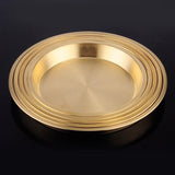 Maxbell Nordic Style Brass Tray Dinnerware Decorative Steak Tray for Home Kitchen 240x30mm