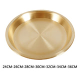 Maxbell Nordic Style Brass Tray Dinnerware Decorative Steak Tray for Home Kitchen 240x30mm