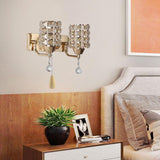 Maxbell Modern Crystal Wall Lamp Sconce Light Bedroom Decor Double end cable E27