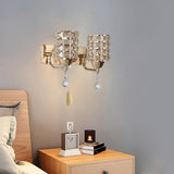 Maxbell Modern Crystal Wall Lamp Sconce Light Bedroom Decor Double end cable E27