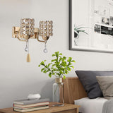 Maxbell Modern Crystal Wall Lamp Sconce Light Bedroom Decor Double end cable E27