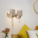 Maxbell Modern Crystal Wall Lamp Sconce Light Bedroom Decor Double end cable E27