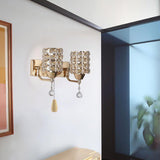 Maxbell Modern Crystal Wall Lamp Sconce Light Bedroom Decor Double end cable E27