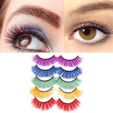 Maxbell 5 Pair Color Eyelashes Thick Handmade Comfortable for Party A