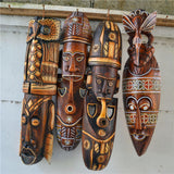 Maxbell Antique Old Collectible Decorative Hand Carved Wood African Masks  J-50CM