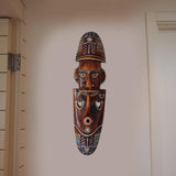 Maxbell Antique Old Collectible Decorative Hand Carved Wood African Masks  E-50CM