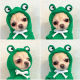 Maxbell Cute Pet Apparel Hoodie Outdoor Winter Warm Cottton for Dogs Bichon Small Green Frog M