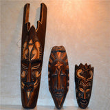 Maxbell African Mask Portraits Decoration Traditional Exotic Carved Wooden for Gift 30CM