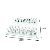 Maxbell Shot Glass Chess Set Chessboard and 32 Clear Wine Cups Entertainment Tool S