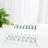 Maxbell Shot Glass Chess Set Chessboard and 32 Clear Wine Cups Entertainment Tool S