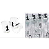 Maxbell Shot Glass Chess Set Chessboard and 32 Clear Wine Cups Entertainment Tool S