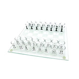 Maxbell Shot Glass Chess Set Chessboard and 32 Clear Wine Cups Entertainment Tool S