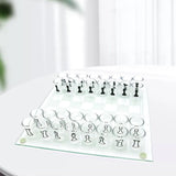 Maxbell Shot Glass Chess Set Chessboard and 32 Clear Wine Cups Entertainment Tool S