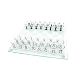 Maxbell Shot Glass Chess Set Chessboard and 32 Clear Wine Cups Entertainment Tool S