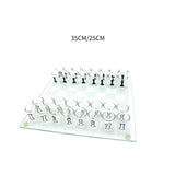 Maxbell Shot Glass Chess Set Chessboard and 32 Clear Wine Cups Entertainment Tool L