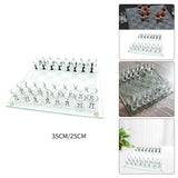 Maxbell Shot Glass Chess Set Chessboard and 32 Clear Wine Cups Entertainment Tool L