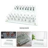 Maxbell Shot Glass Chess Set Chessboard and 32 Clear Wine Cups Entertainment Tool L