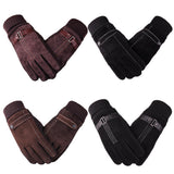 Maxbell Winter Warm Ski Snowboard Driving Touchscreen Mitten Gloves For Cold Weather White Line Brown