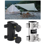 Maxbell Awning Rod Holder Canopy Pole Stand Fixed Tube Pipe Outdoor Camping Black