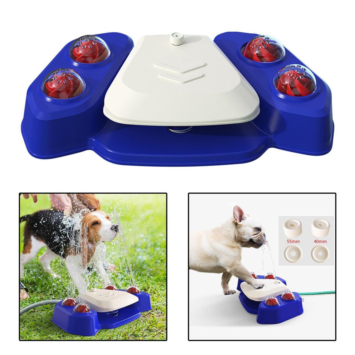 Maxbell Dog Watering Feeder Dispenser Drinking Water Fountain Step On White Blue