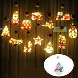 Maxbell Window Hanging Lights Decor for Living Room Bedroom Kid Snowman holding tree