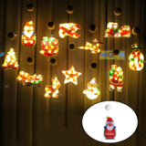 Maxbell Window Hanging Lights Decor for Living Room Bedroom Kid Santa Claus