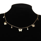 Maxbell Fashion Butterfly Necklace Clavicle Chain Girls Jewelry Star Golden