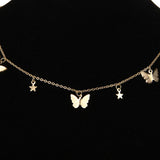 Maxbell Fashion Butterfly Necklace Clavicle Chain Girls Jewelry Star Golden