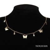 Maxbell Fashion Butterfly Necklace Clavicle Chain Girls Jewelry Star Golden