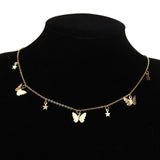 Maxbell Fashion Butterfly Necklace Clavicle Chain Girls Jewelry Star Golden