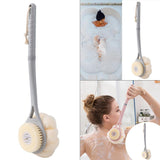 Maxbell Bath Brush Exfoliating Body Clean Gentle Massage for Shower Adult Men gray