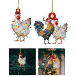 Maxbell Cute Christmas Chicken Ornaments Party Props for Yard Party Outdoor Indoor Single