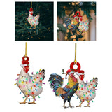 Maxbell Cute Christmas Chicken Ornaments Party Props for Yard Party Outdoor Indoor Single