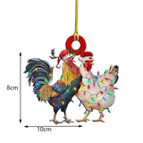 Maxbell Cute Christmas Chicken Ornaments Party Props for Yard Party Outdoor Indoor 2 in 1