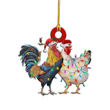 Maxbell Cute Christmas Chicken Ornaments Party Props for Yard Party Outdoor Indoor 2 in 1