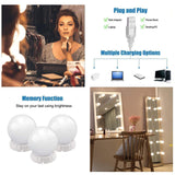 Maxbell Vanity Mirror Lights Kit with 10 Globe Dimmable Bulbs for Dressing Room white