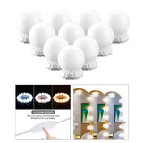 Maxbell Vanity Mirror Lights Kit with 10 Globe Dimmable Bulbs for Dressing Room white