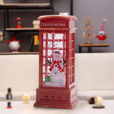 Maxbell Christmas Lighted Glittering Water Lantern for Centerpiece Decor Ornament Phone Booth Snowman