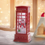 Maxbell Christmas Lighted Glittering Water Lantern for Centerpiece Decor Ornament Phone Booth Snowman