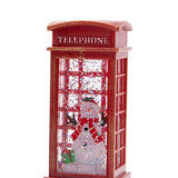 Maxbell Christmas Lighted Glittering Water Lantern for Centerpiece Decor Ornament Phone Booth Snowman