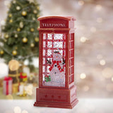 Maxbell Christmas Lighted Glittering Water Lantern for Centerpiece Decor Ornament Phone Booth Snowman